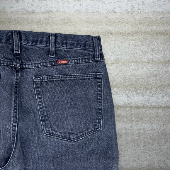 Rustler Jeans Regular Straight Leg Fit Smoke Black Wash Denim Opium Grunge - Picture 3 of 4